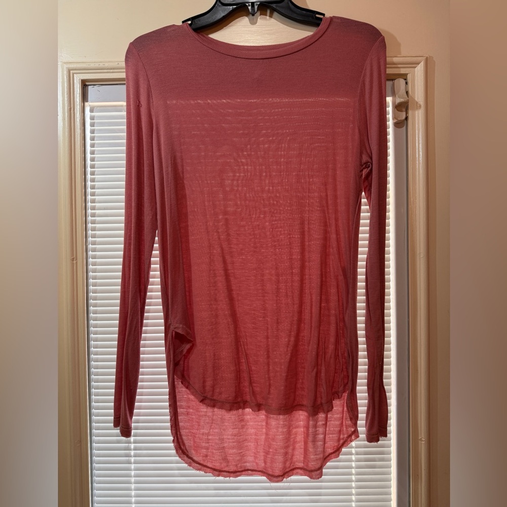 Asymmetrical Pink Long Sleeve Blouse